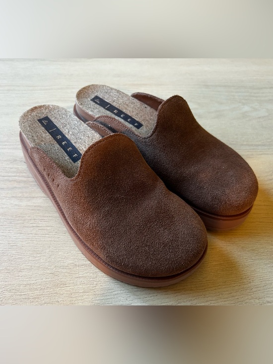 Reef Shoes - Reef Vista Skye Brown Suede Slip-On Mule Clogs Women’s Size 7
